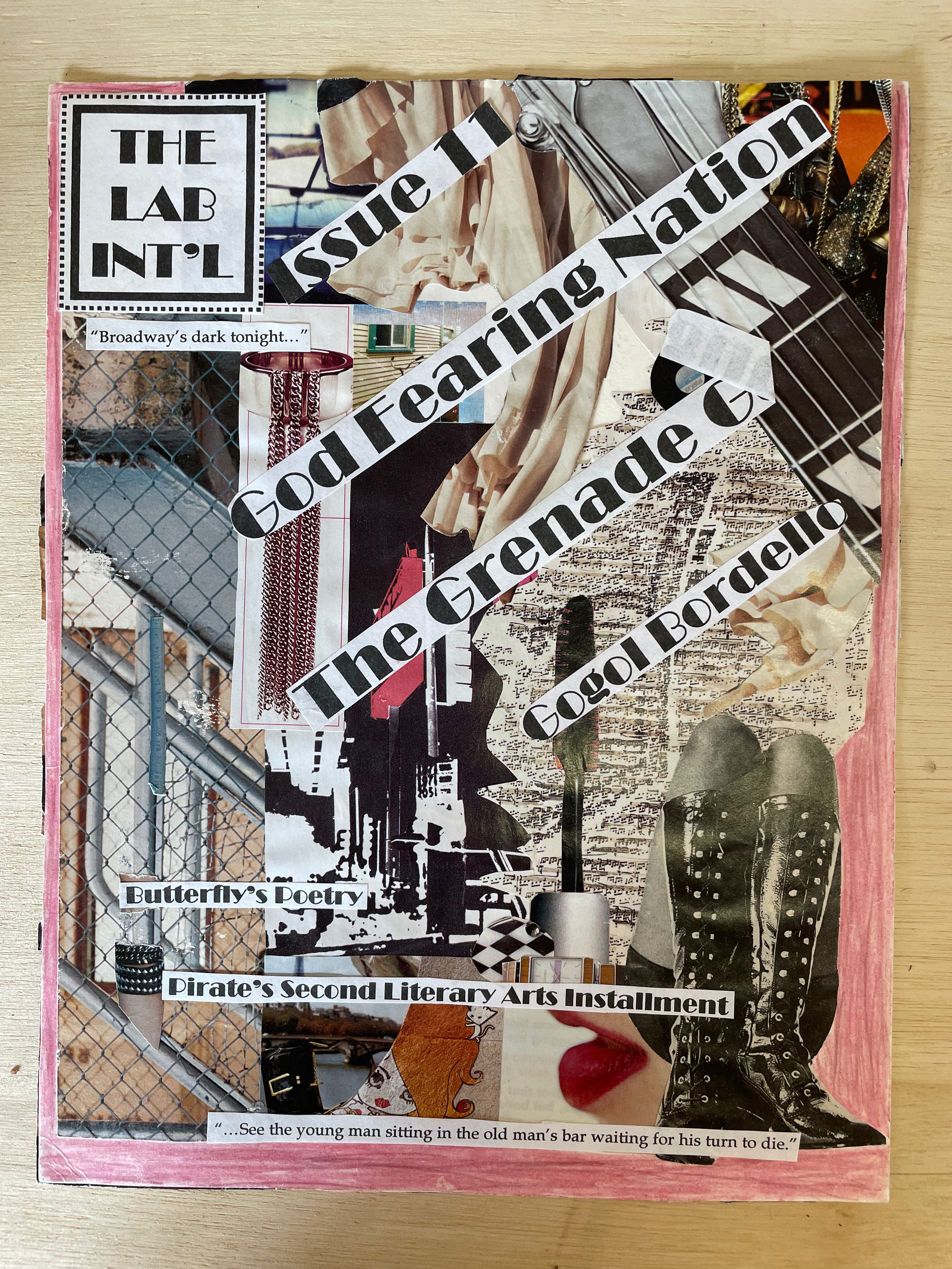 Zine covers with chaotic and colorful collages
